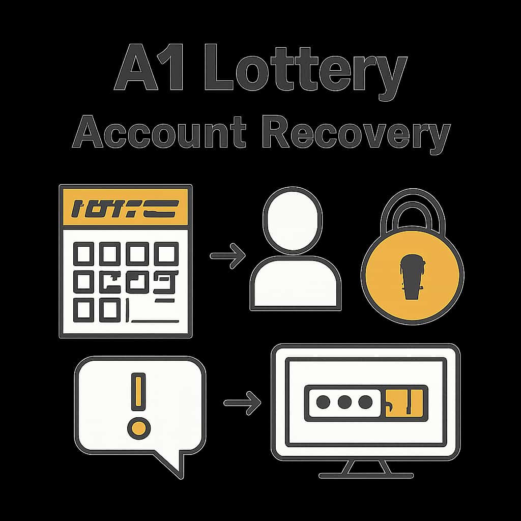An educational diagram illustrating steps for A1 lottery Account Recovery.