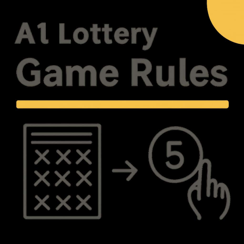 An educational diagram illustrating key elements of A1 lottery game rules.