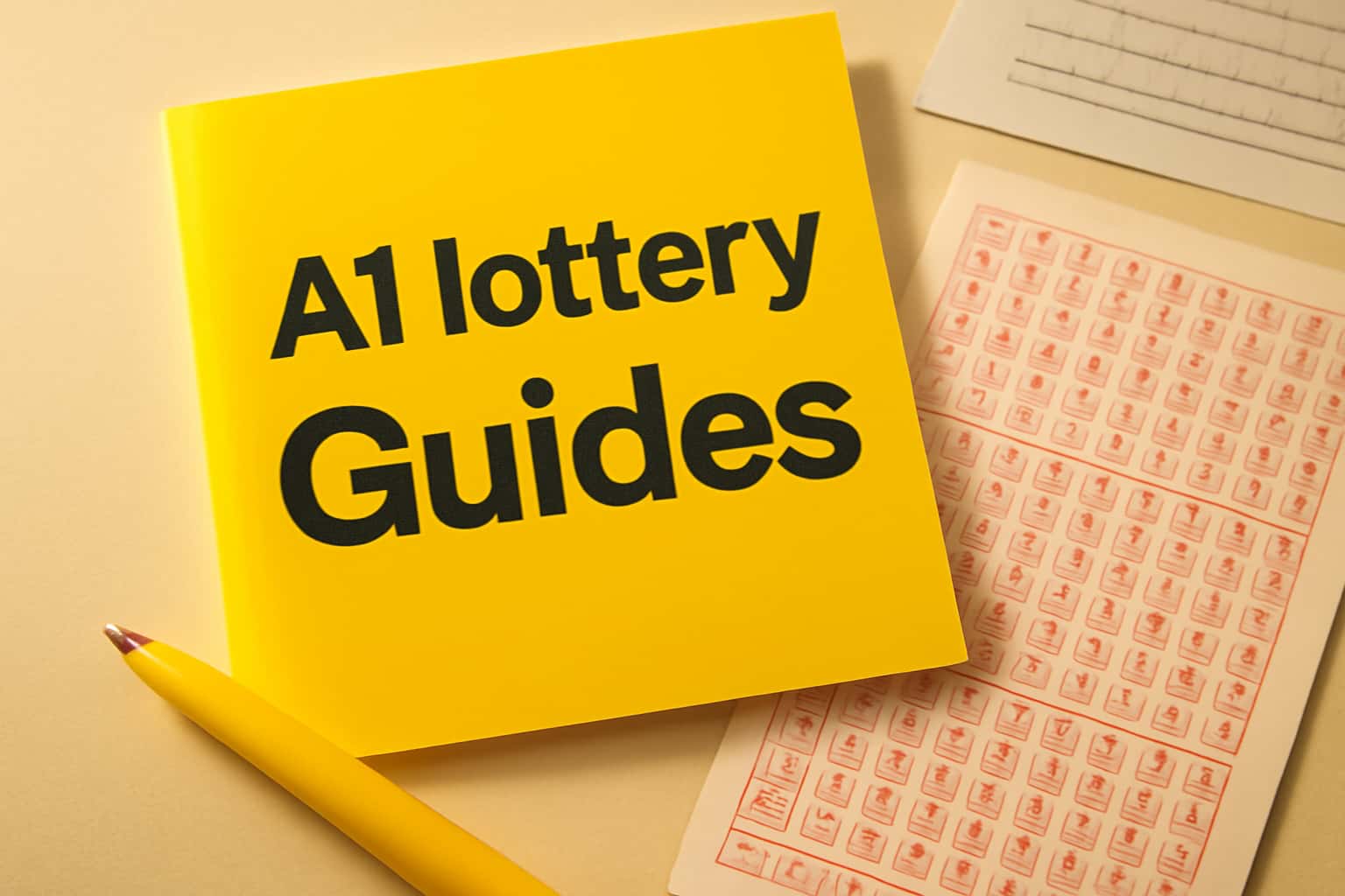 A futuristic representation of A1 lottery Guides, showcasing a neutral informational setup with clear text.