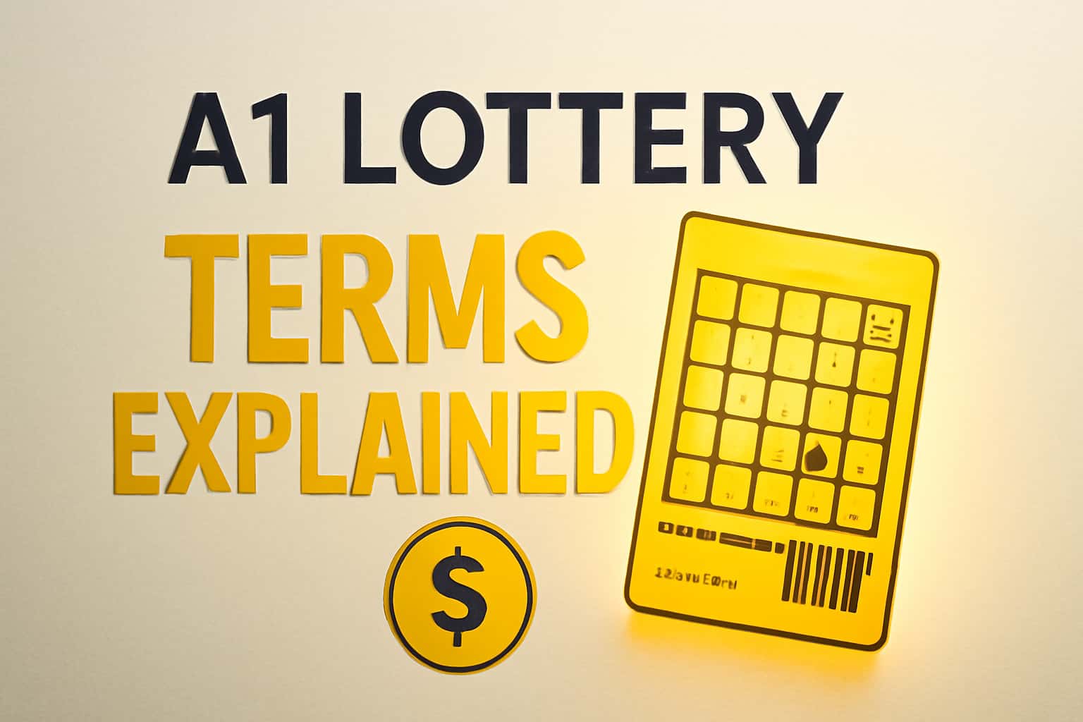 An informative scene illustrating the A1 lottery Terms Explained.