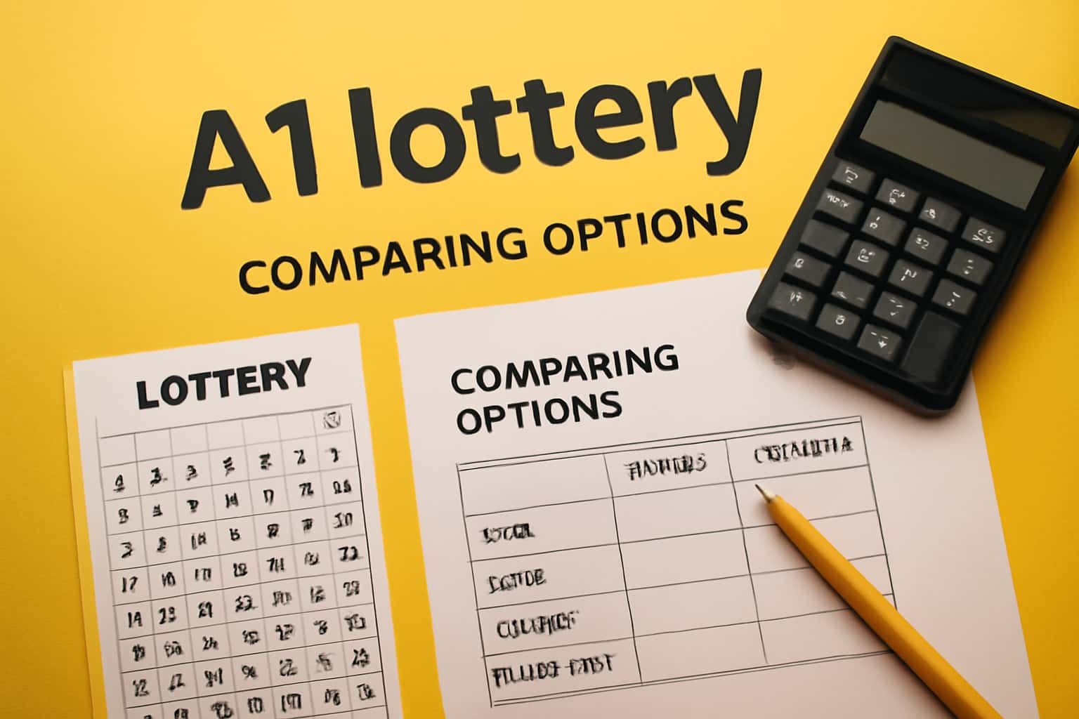 High-tech representation of Comparing A1 lottery Options in a neutral setting.