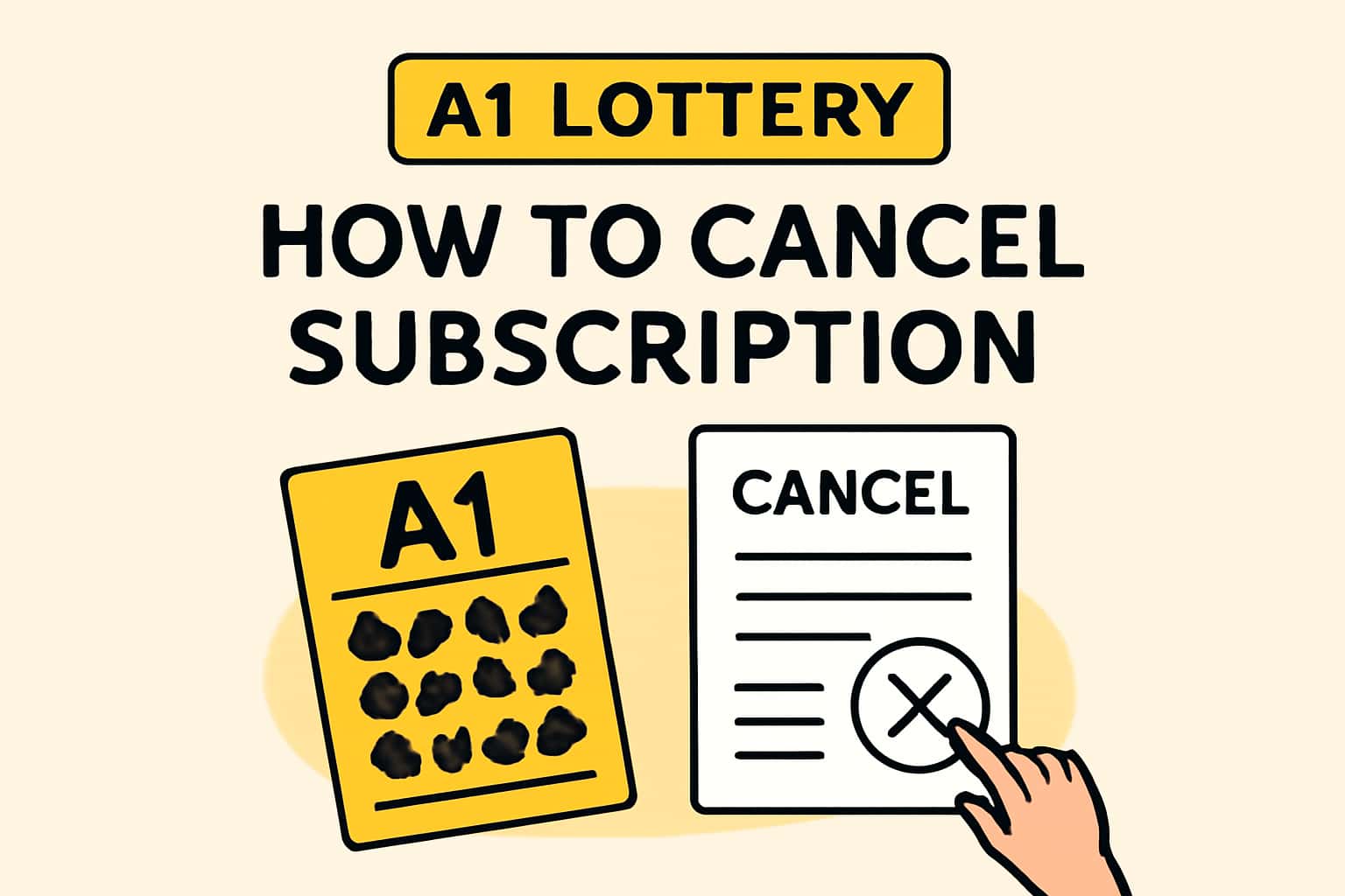Informational scene regarding cancellation of A1 lottery subscription.