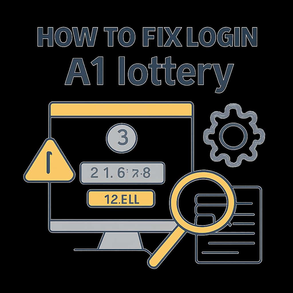 Diagram illustrating troubleshooting steps for A1 lottery login