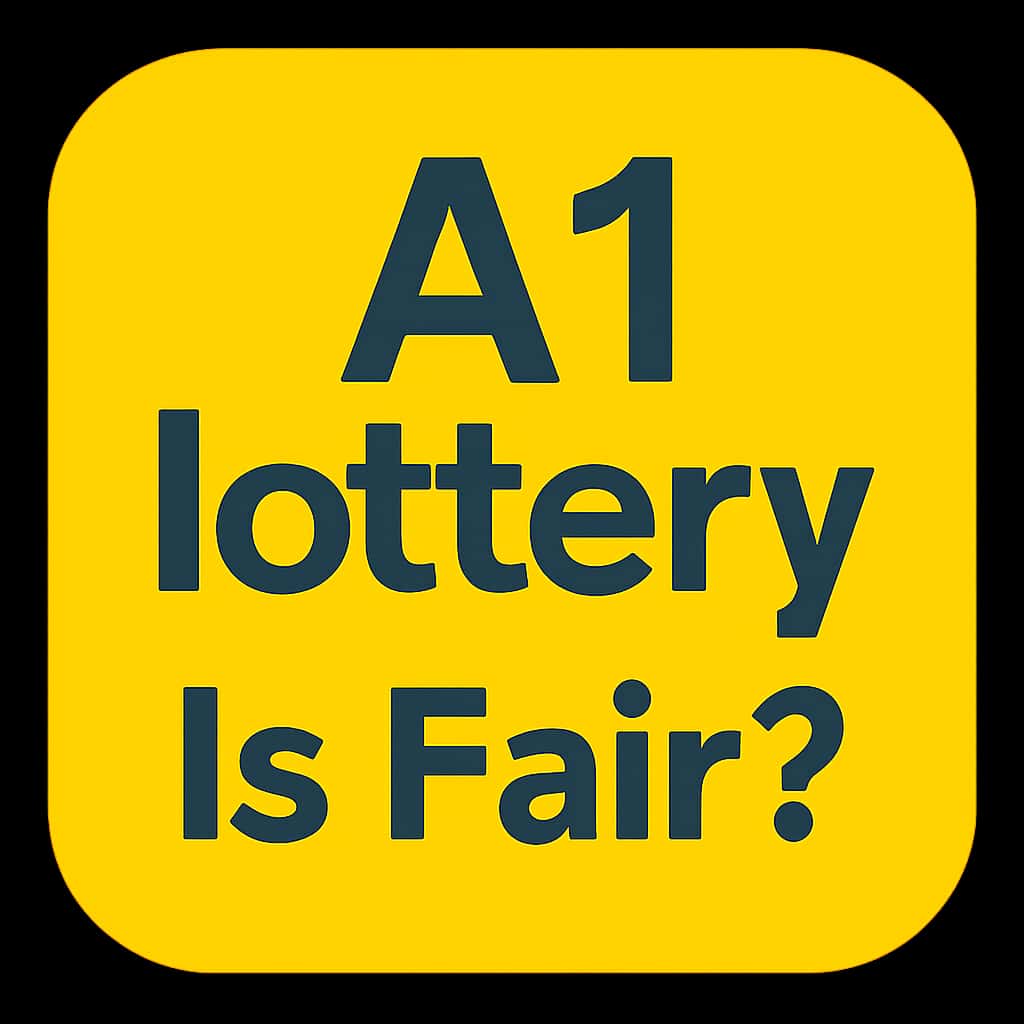 A badge indicating the fairness of the A1 lottery.