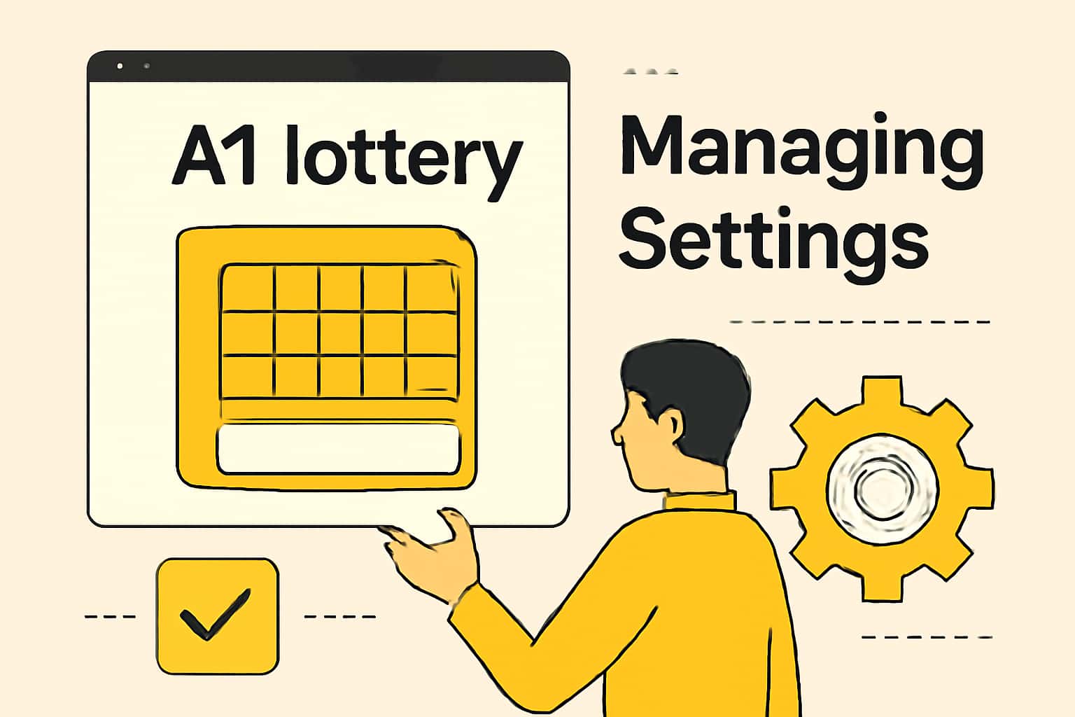 An informational scene depicting the management of A1 lottery settings.