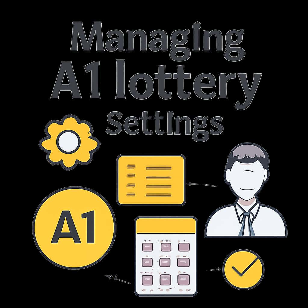 An educational diagram showing steps for managing A1 lottery settings.