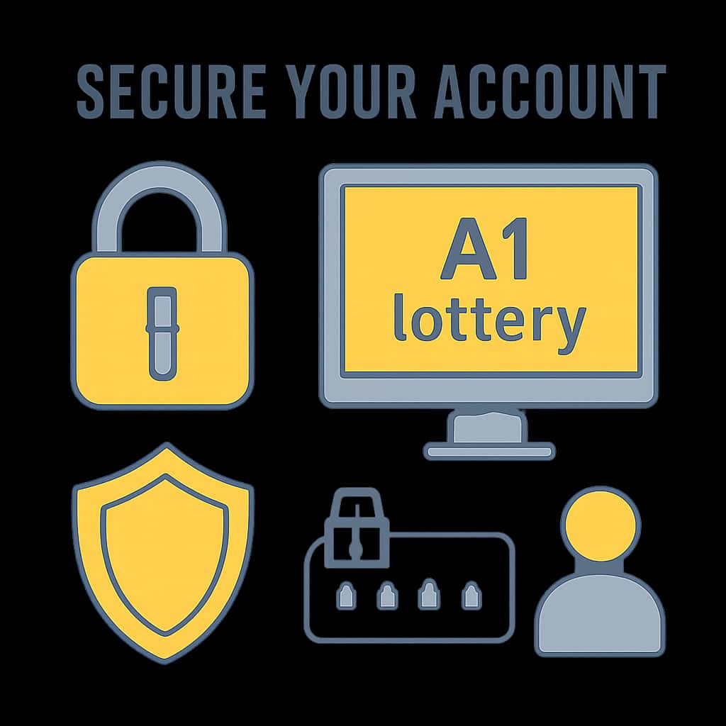An educational diagram showing steps to secure an A1 lottery account.