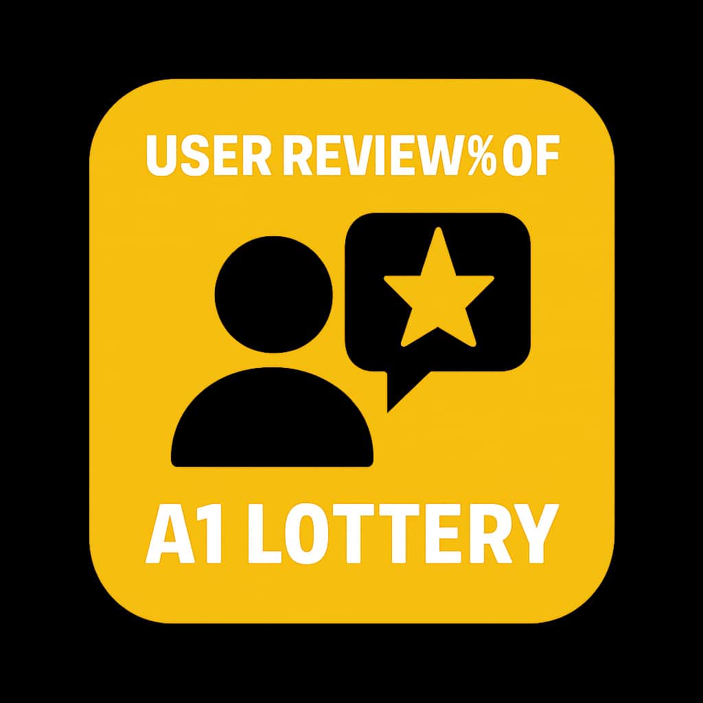 A simple badge representing user reviews of A1 lottery.